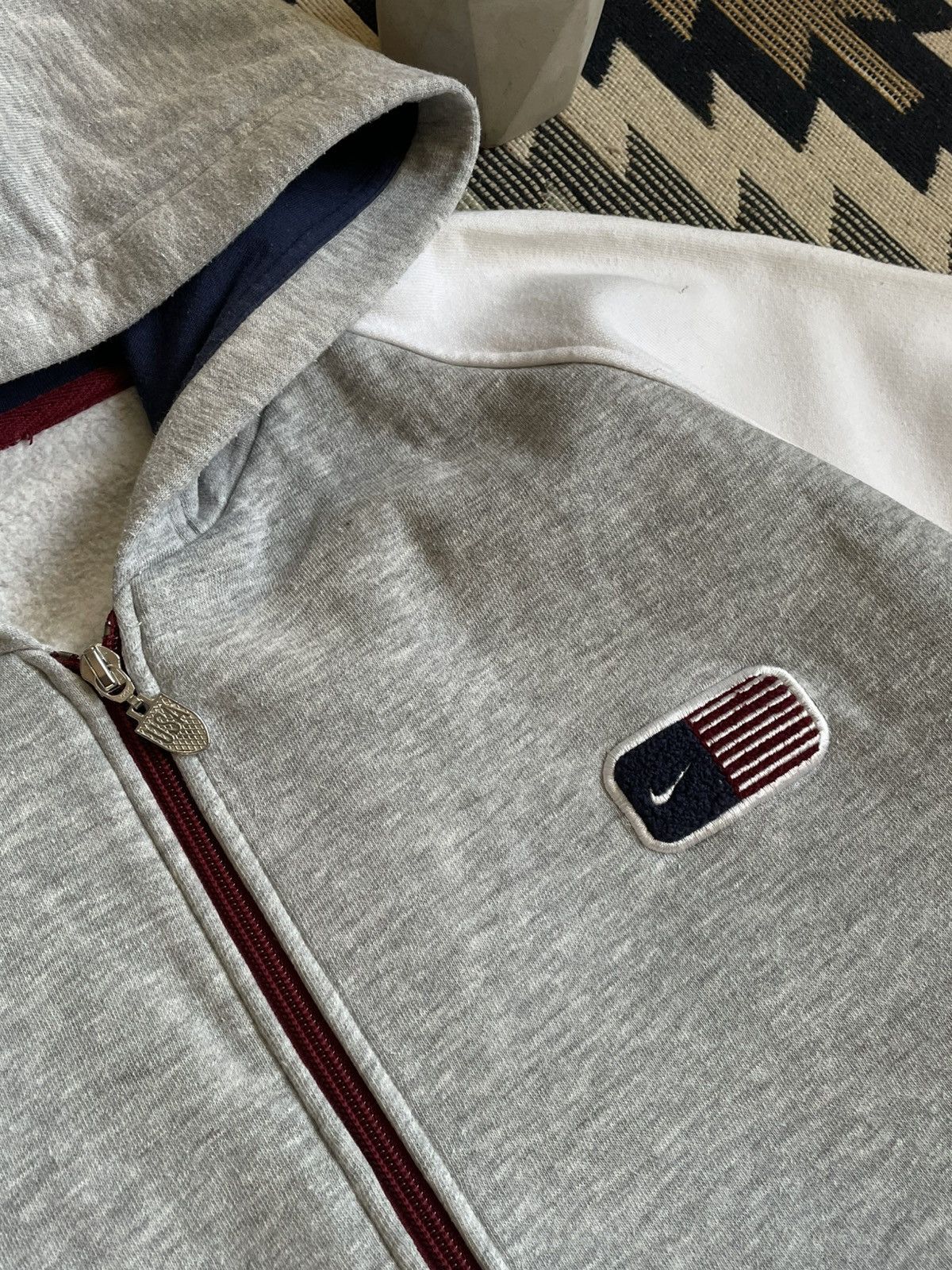 Vintage Vintage Nike USA Big Logo Y2K Baggy Zip-hoodie Size US XL / EU 56 / 4 - 7 Thumbnail