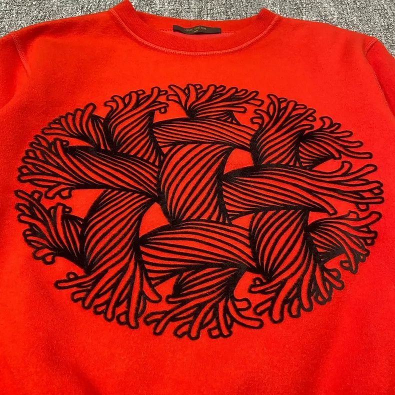 Louis Vuitton Red Limited Edition Knitted Sweatshirt -2505 Size M / US 6-8 / IT 42-44 - 4 Thumbnail