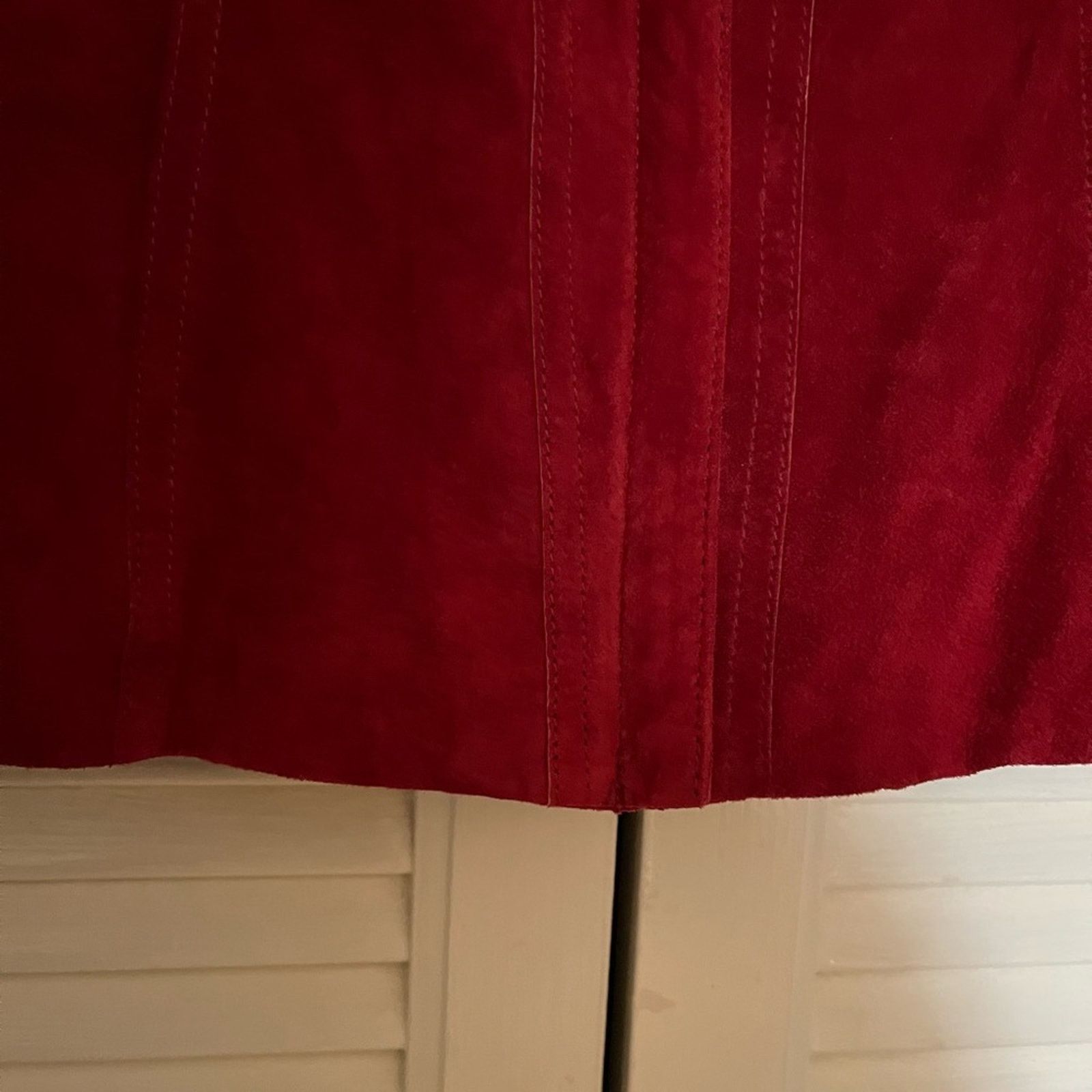 Alfani Alfani Vintage Red Suede Leather Zip Cropped Jacket Womens M Size M / US 6-8 / IT 42-44 - 6 Thumbnail