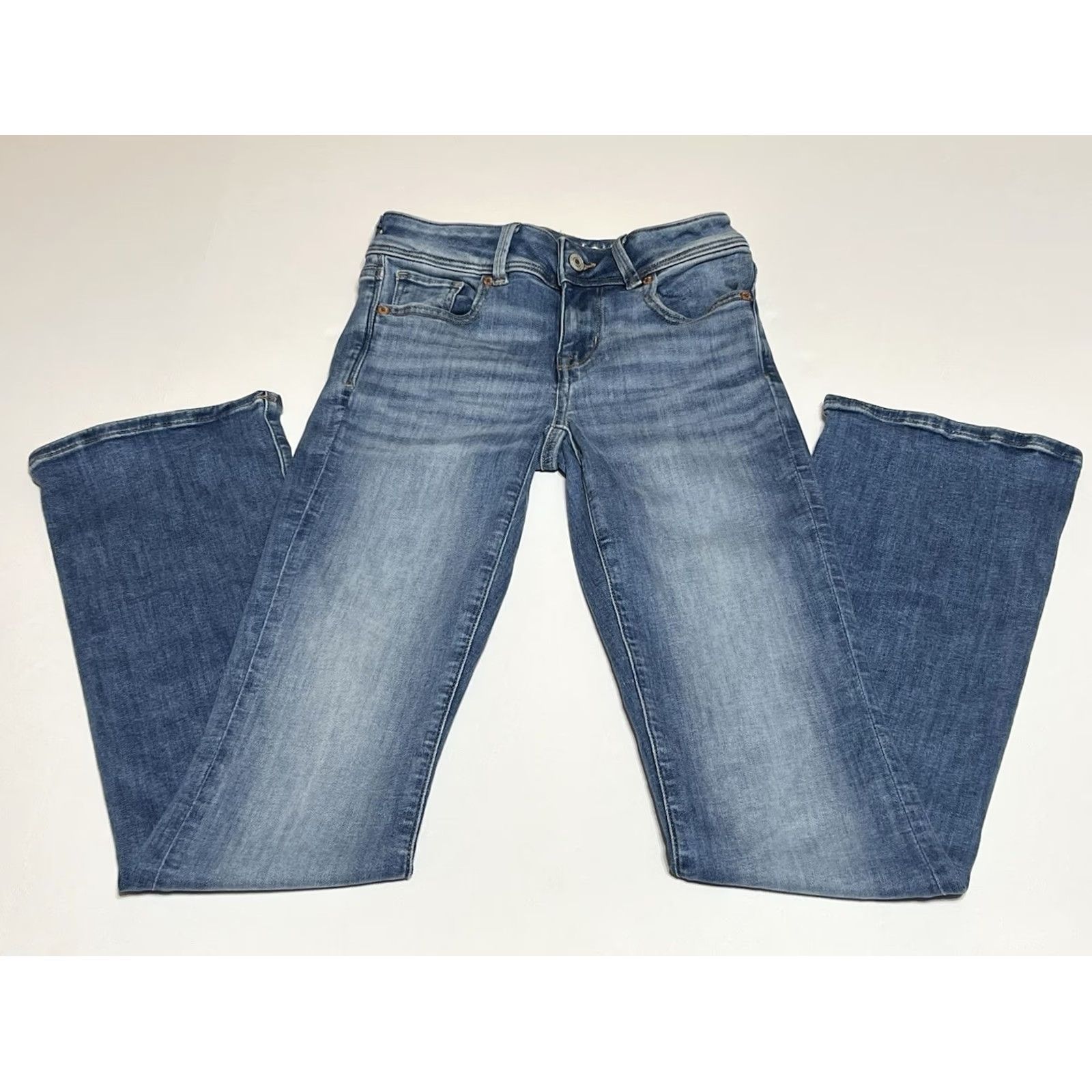 American Eagle Outfitters American Eagle Kick Boot Jeans Women's 00 Reg 25x31 Blue Size 24" / US 00 / IT 34 - 2 Thumbnail