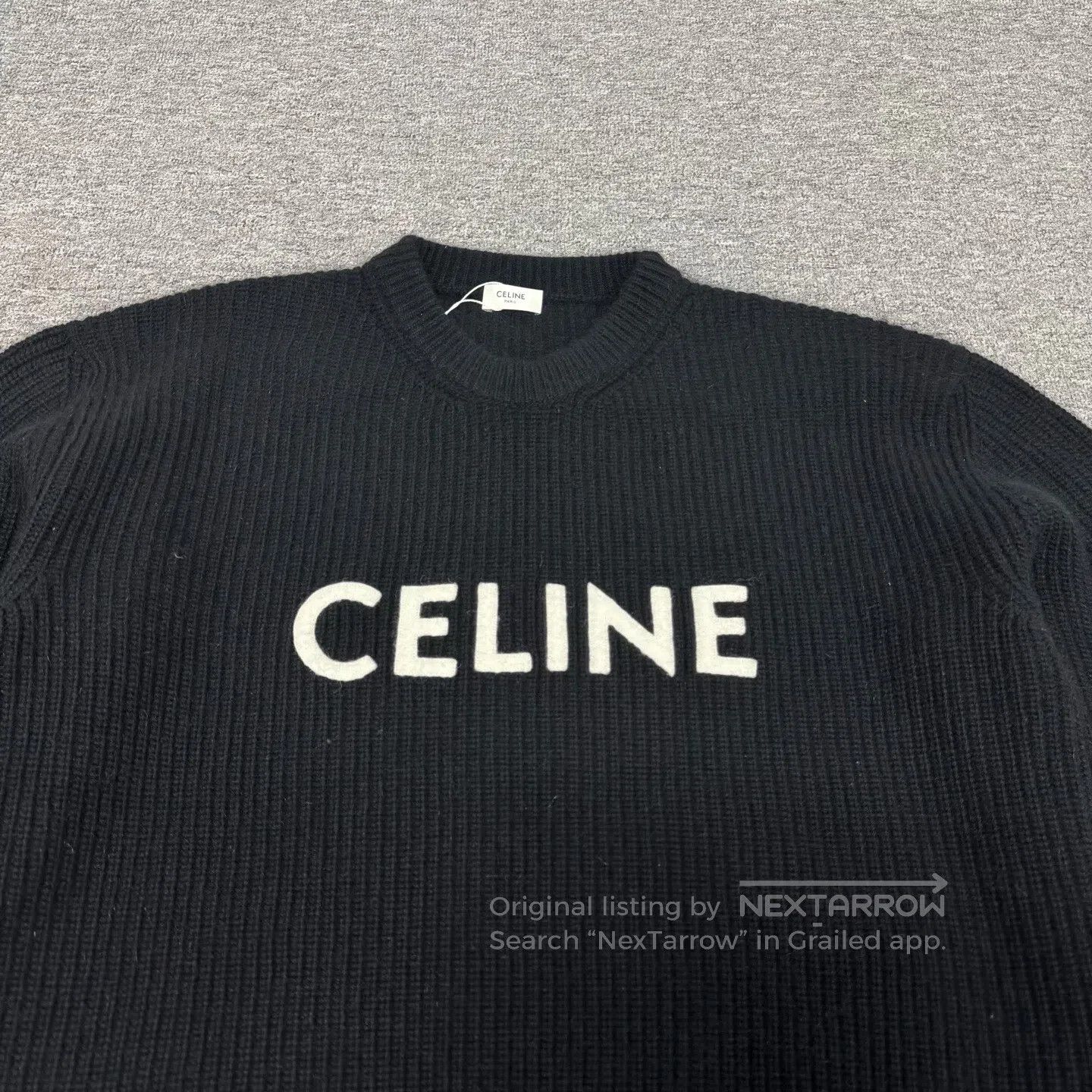 Celine CELINE Large logo on the chest; a knitted sweater| Size US S / EU 44-46 / 1 - 5 Thumbnail