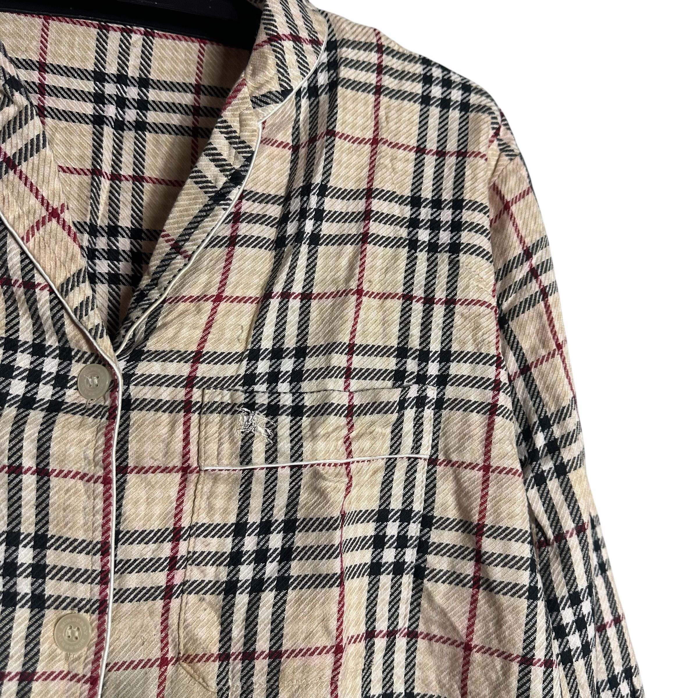 Burberry 🔥RARE🔥Vintage Burberry Nova Check Pyjamas Shirt Size US M / EU 48-50 / 2 - 3 Thumbnail