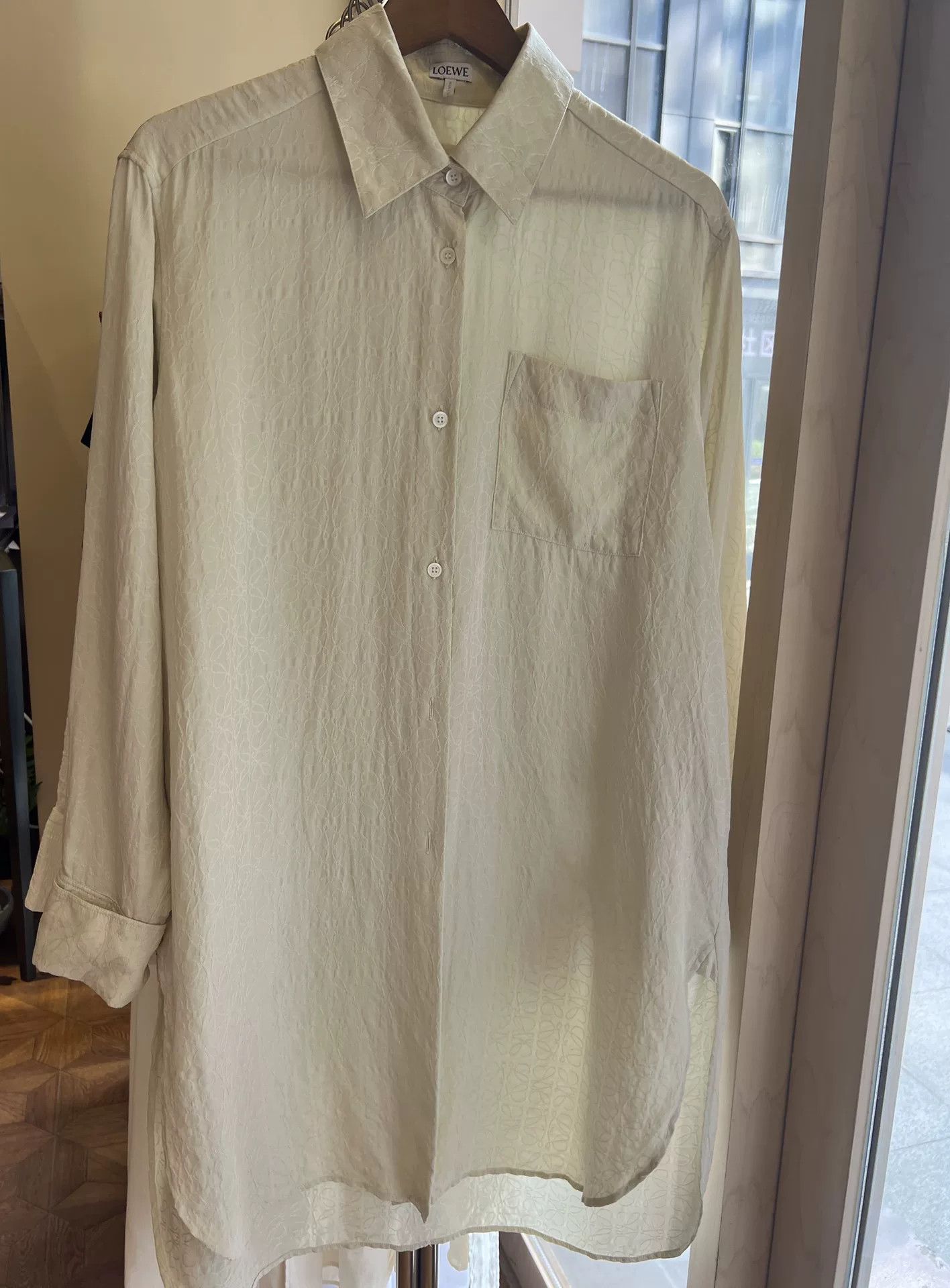 Loewe Loewe Beige Silk Embroidered Shirt Dress Size US S / EU 44-46 / 1 - 1 Thumbnail