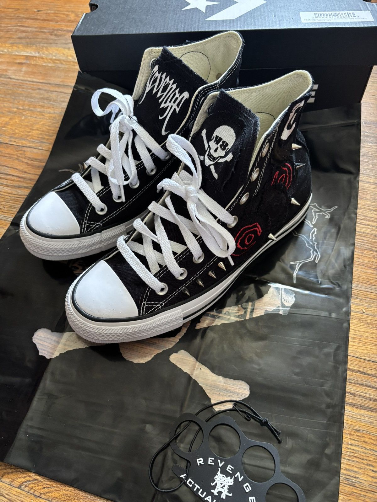 Revenge Revenge Actual Hate Converse Eye Patchwork Studded High-Top Size US 7 / EU 40 - 1 Thumbnail