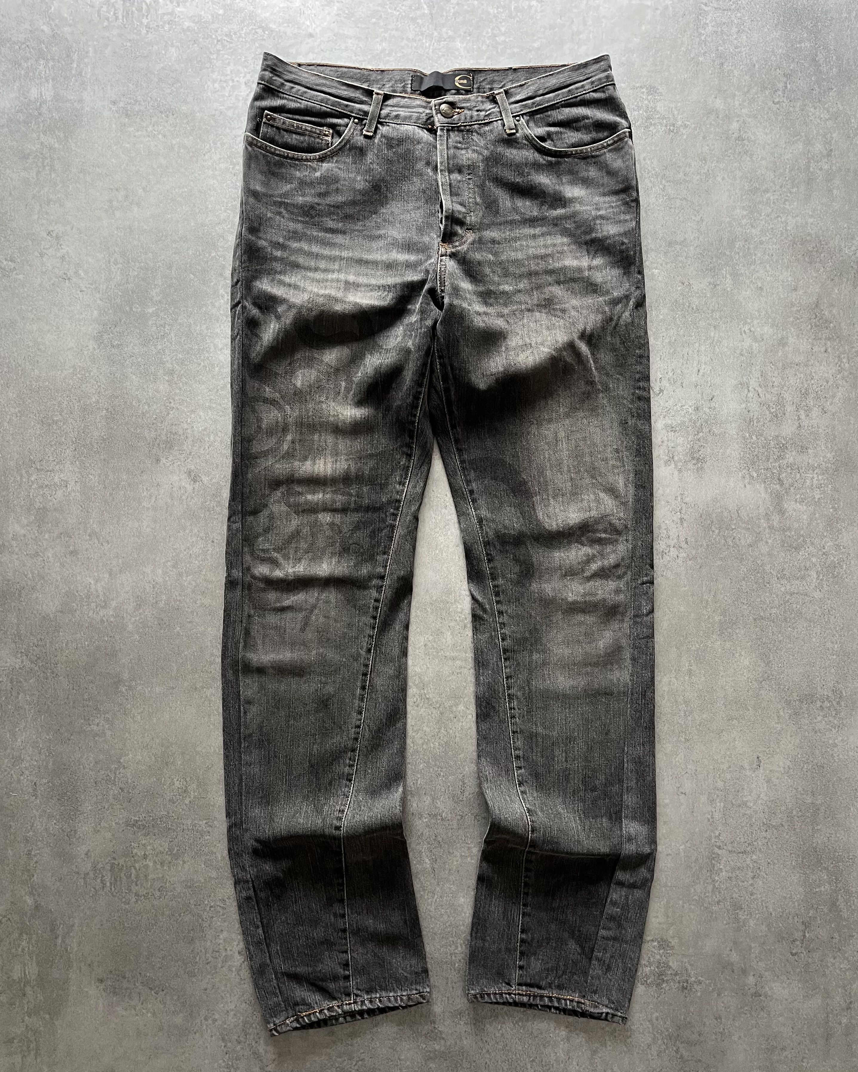 image of Archival Clothing x Just Cavalli Ss2004 Cavalli Daredevil Jungle Grey Jeans, Men's (Size 32)