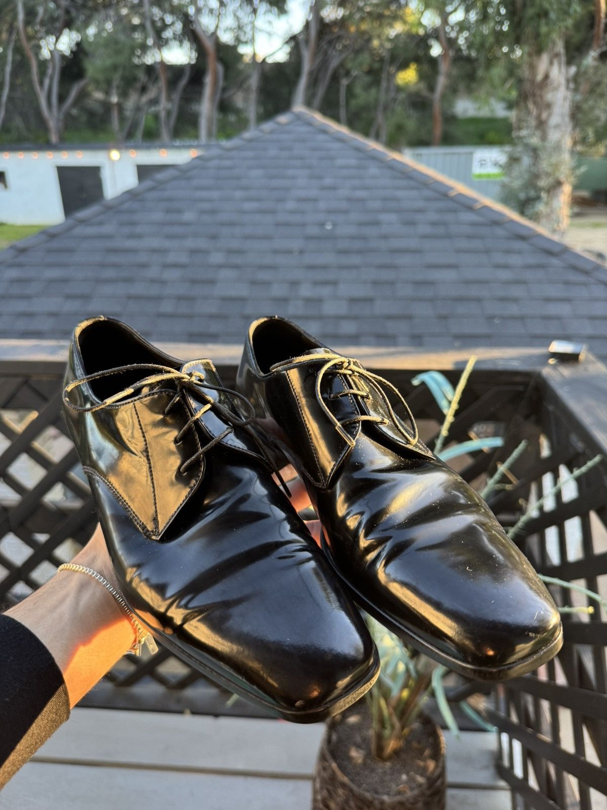 Prada Shiny black Prada dress shoes Size US 6 / EU 39 - 2 Thumbnail