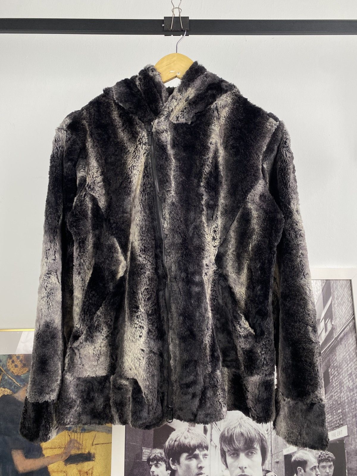 Tornado Mart 2000's Tornado Mart Faux Fur Asymmetrical Zipper
