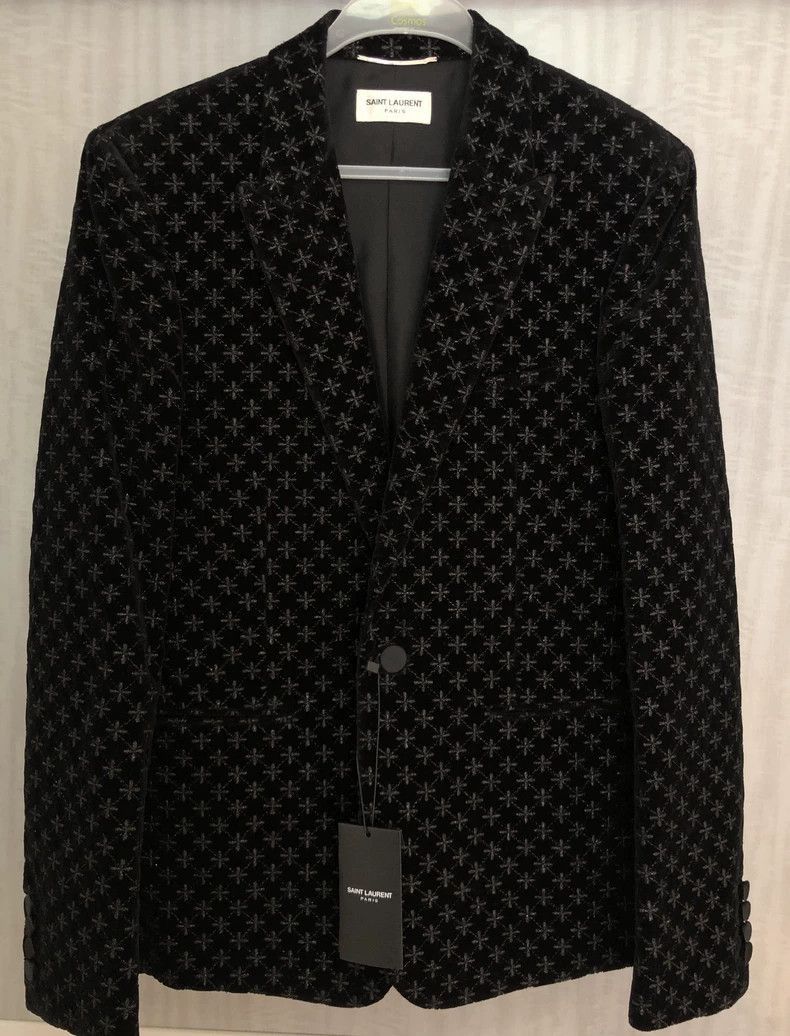 Saint Laurent Paris Saint Laurent Paris Saint Laurent Velvet Embroidered Blaze Size US M / EU 48-50 / 2 - 1 Thumbnail