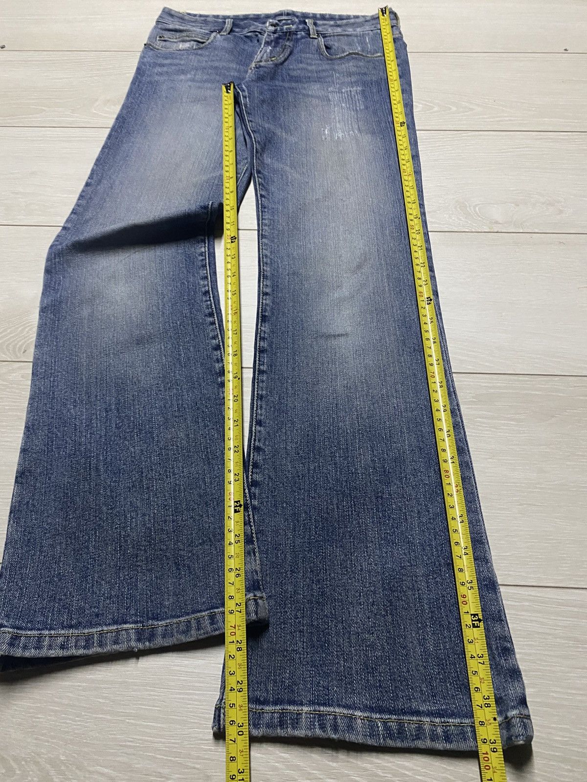 Melrose Japanese Brand Melrose Faded Wash Distressed Flare Jeans Size US 29 - 11 Thumbnail
