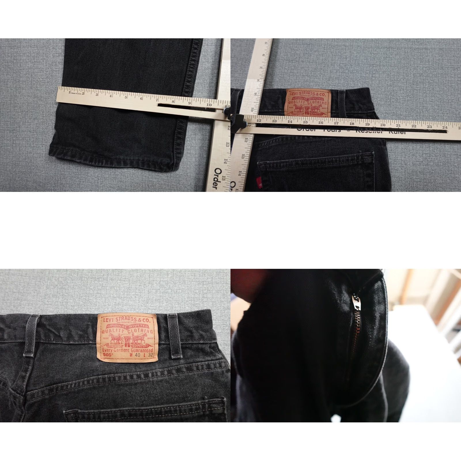 Levi's VINTAGE Levi's 505 Jeans Mens 40x32 Black Regular Fit Western Cowboy Black Wash Size US 40 / EU 56 - 8 Thumbnail