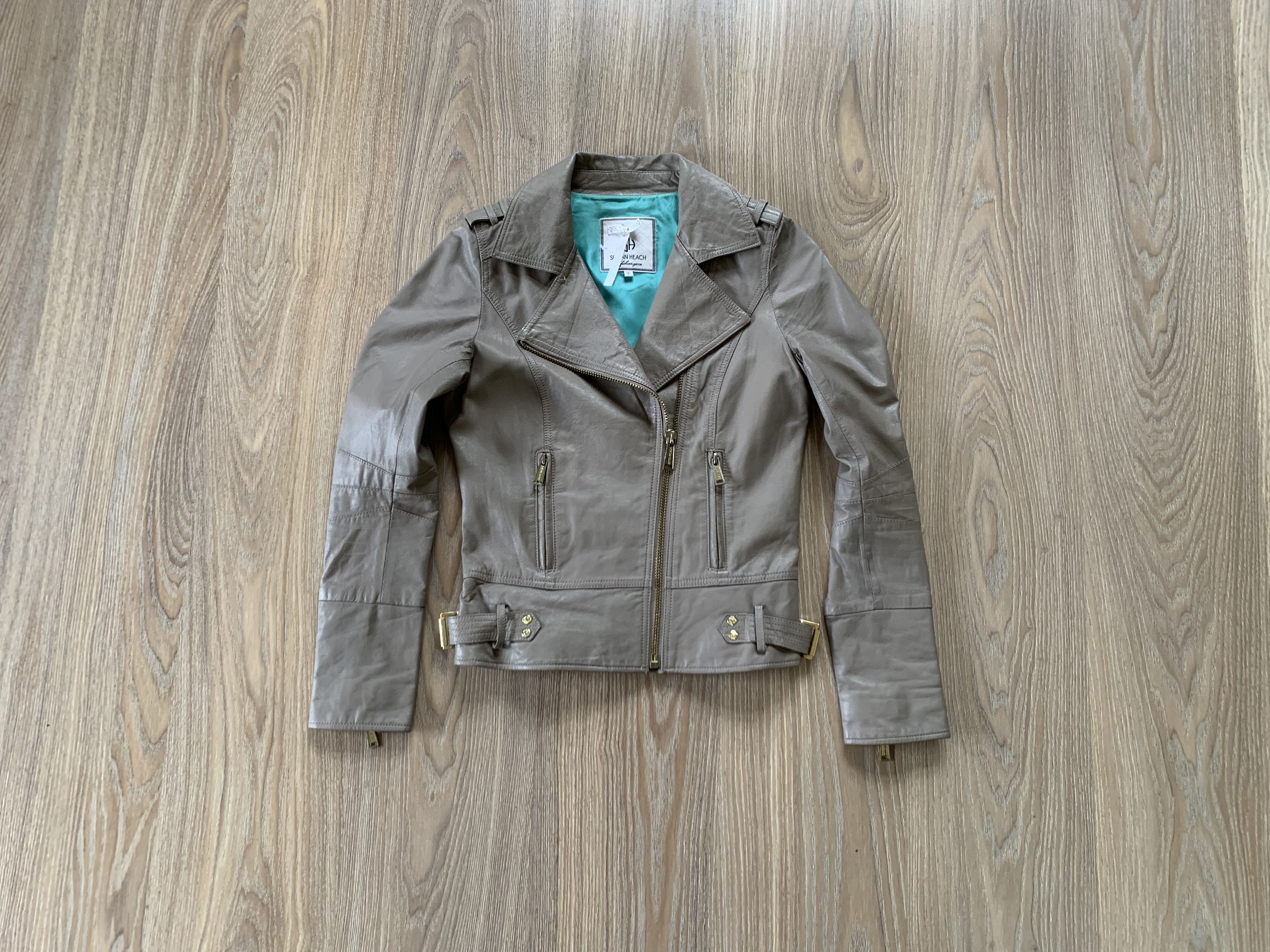 Other Silvian Heach Sheep Skin Grey Leather Biker Jacket Size S / US 4 / IT 40 - 1 Thumbnail