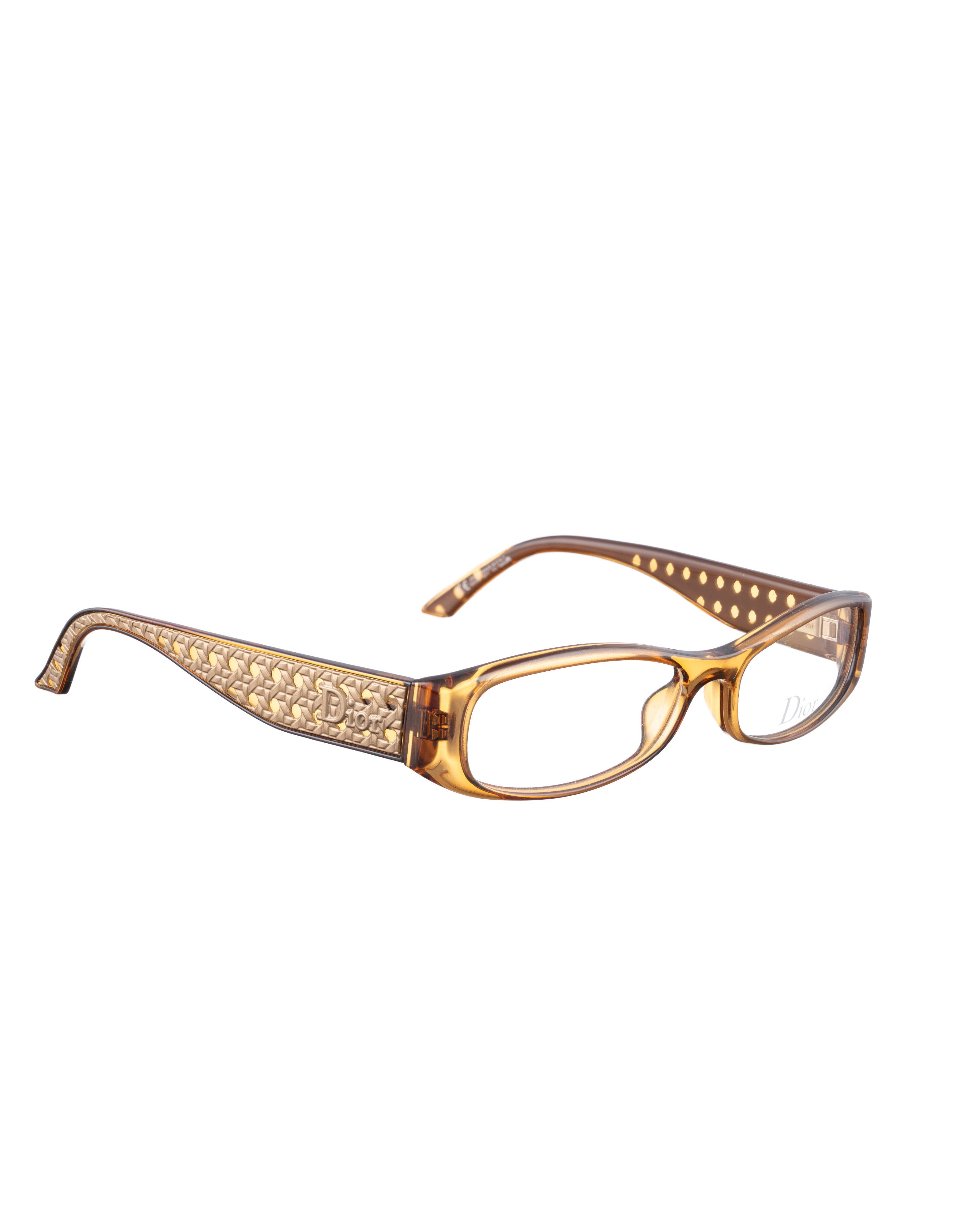 Dior Dior 00s Golden Brown Glasses with Vienesse Braid Temples Size ONE SIZE - 2 Thumbnail