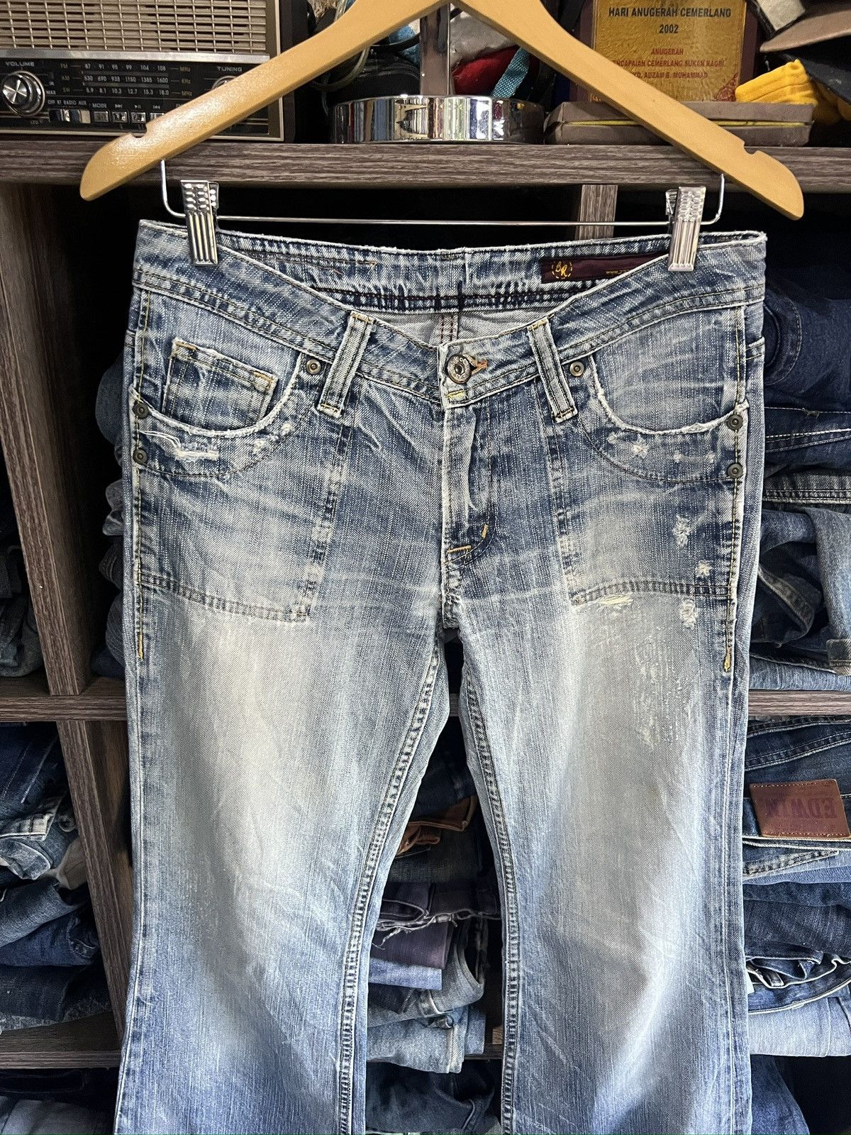 Japanese Brand 🔥Brappers Wide Leg Distressed Denim Size 31" - 4 Thumbnail