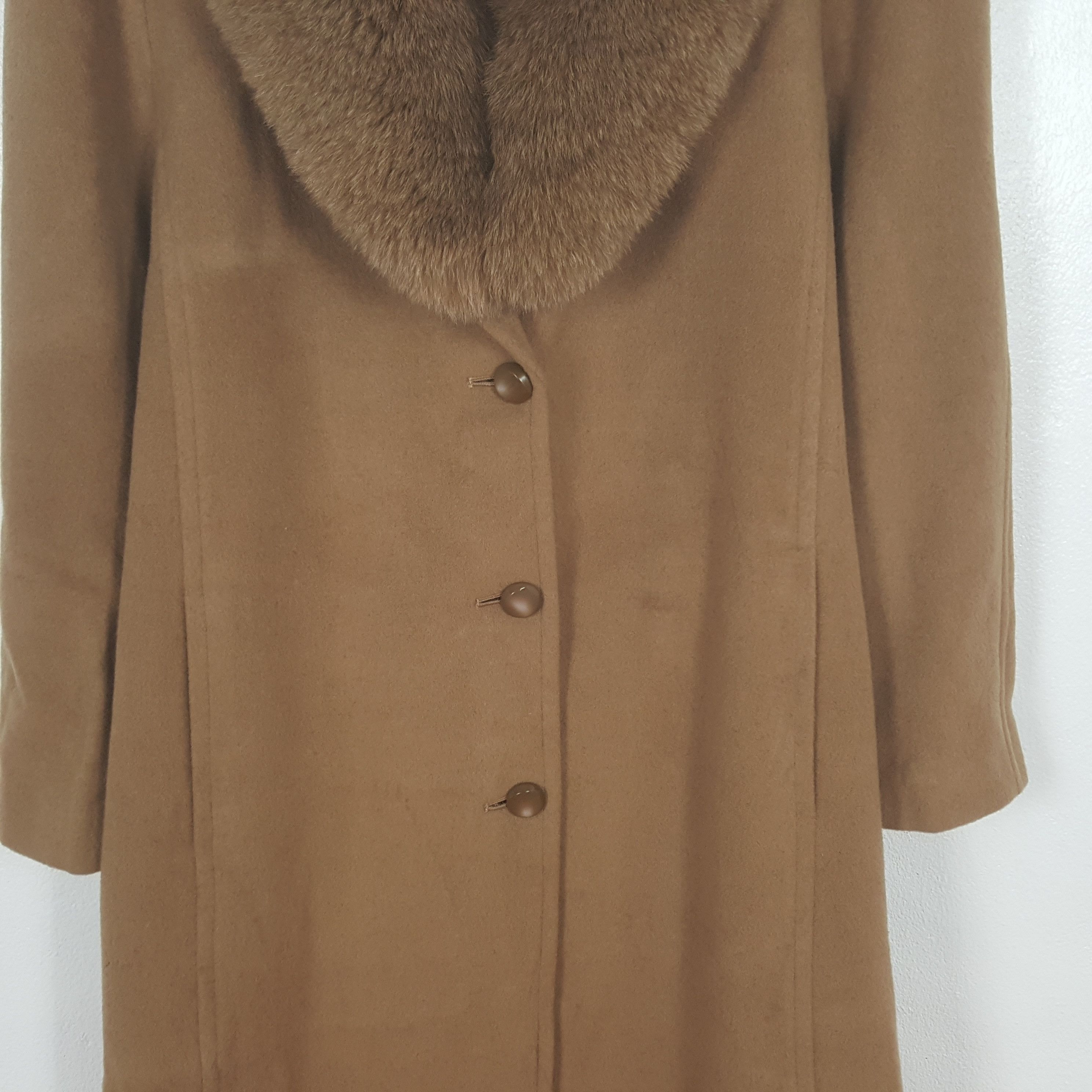 Vintage Vintage Dormeuil Paris Fur Trench Coat Jacket Size L / US 10 / IT 46 - 2 Thumbnail