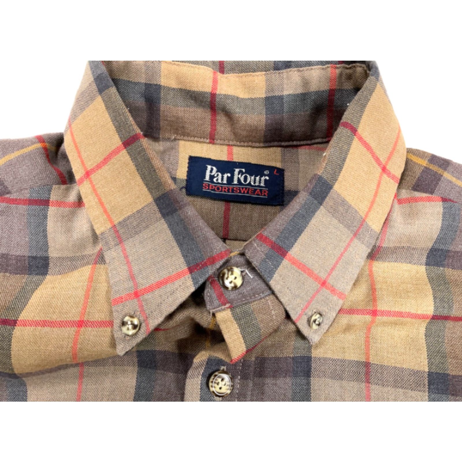 Vintage VINTAGE Par Four Shirt Adult Large Brown Plaid Lightweight 90s Button-Front Casual Workwear Mens Size US L / EU 52-54 / 3 - 5 Thumbnail