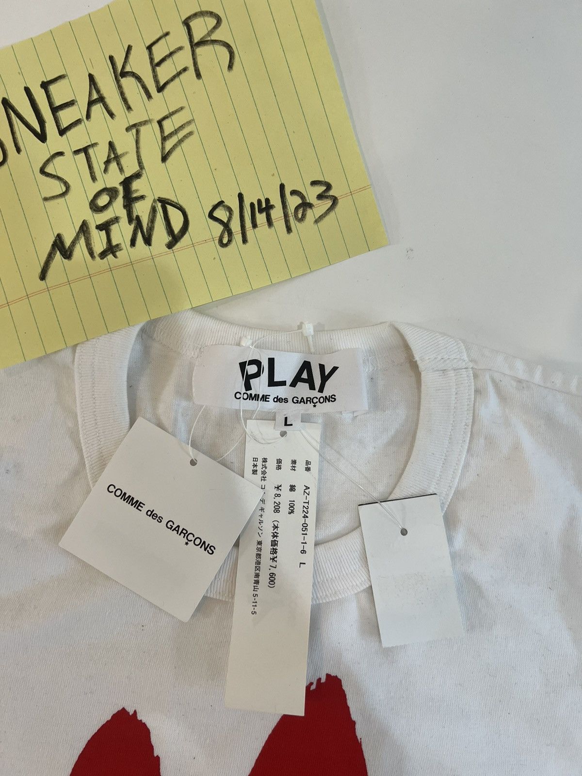 CDG by Comme des Garcons BRAND NEW COMME DES GARÇONS SHORT SLEEVE TEE WHITE LARGE Size US L / EU 52-54 / 3 - 9 Thumbnail