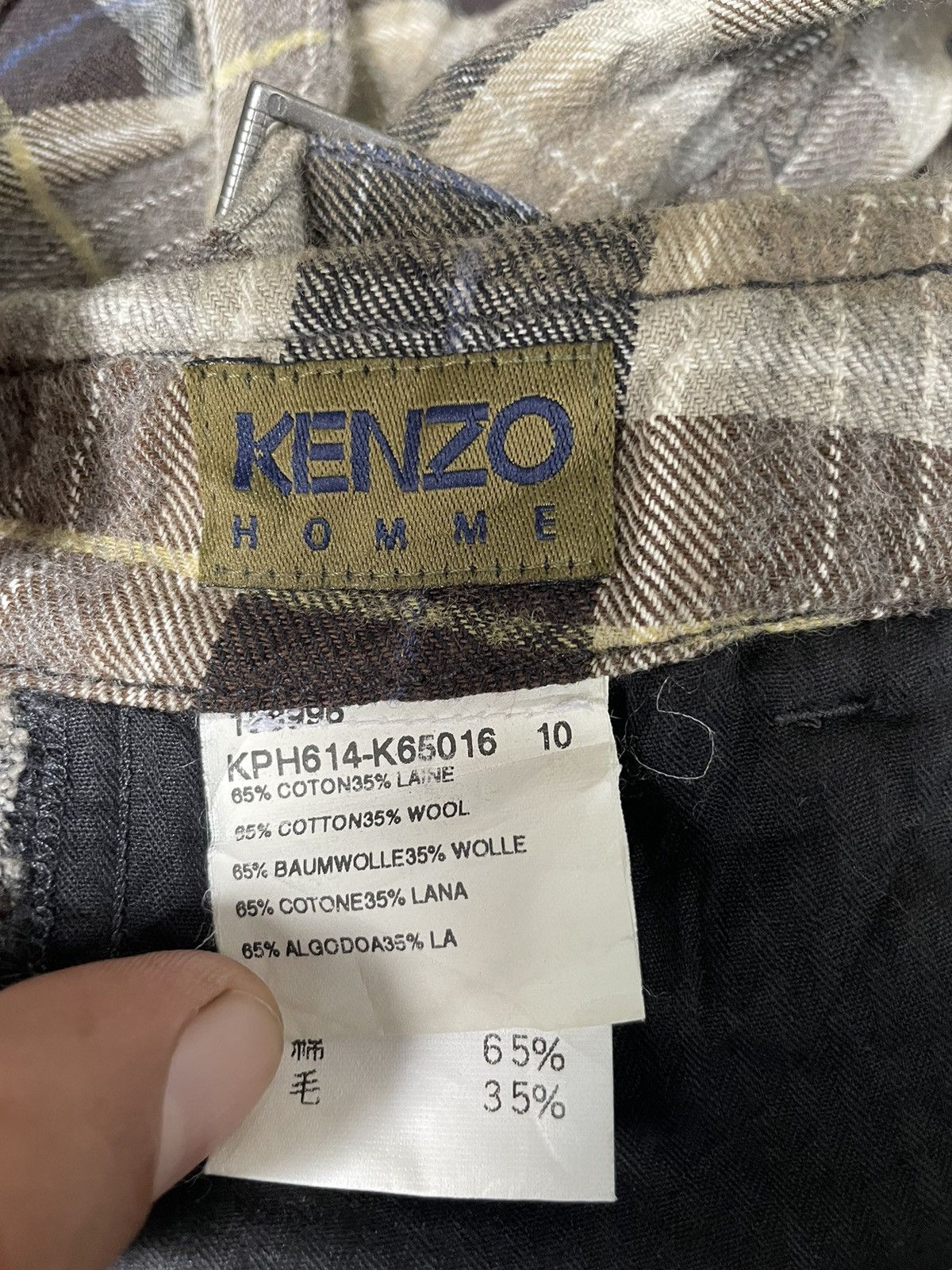 If Six Was Nine × Kenzo Kenzo Homme Checked Long Zipper Back Side Pants Size US 38 / EU 54 - 19 Thumbnail