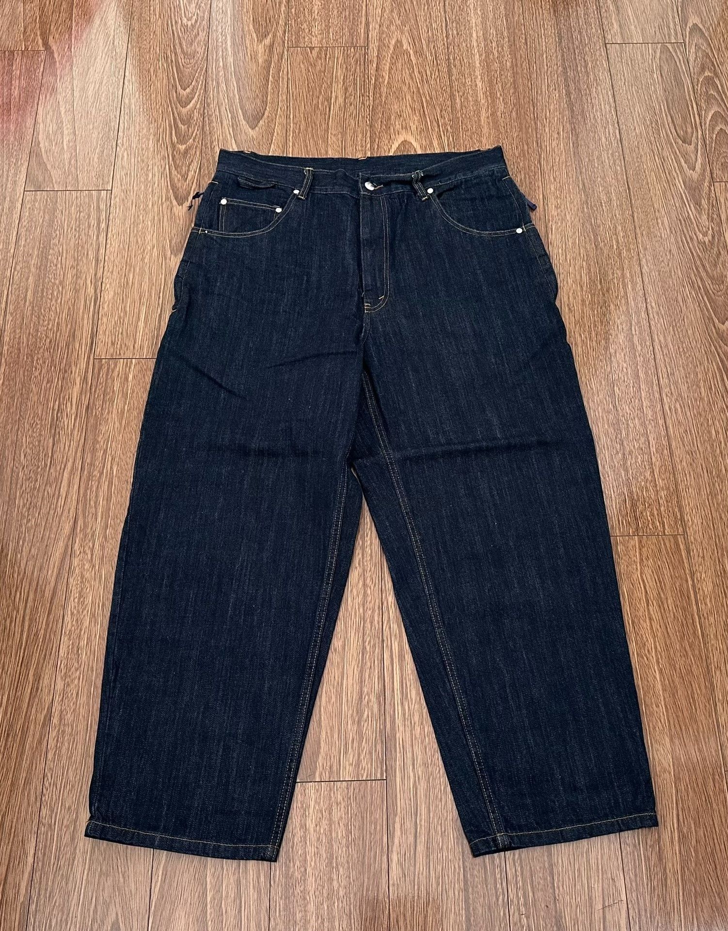 Beams Japan loose fit retro denim cross pants Size US 34 / EU 50 - 1 Thumbnail
