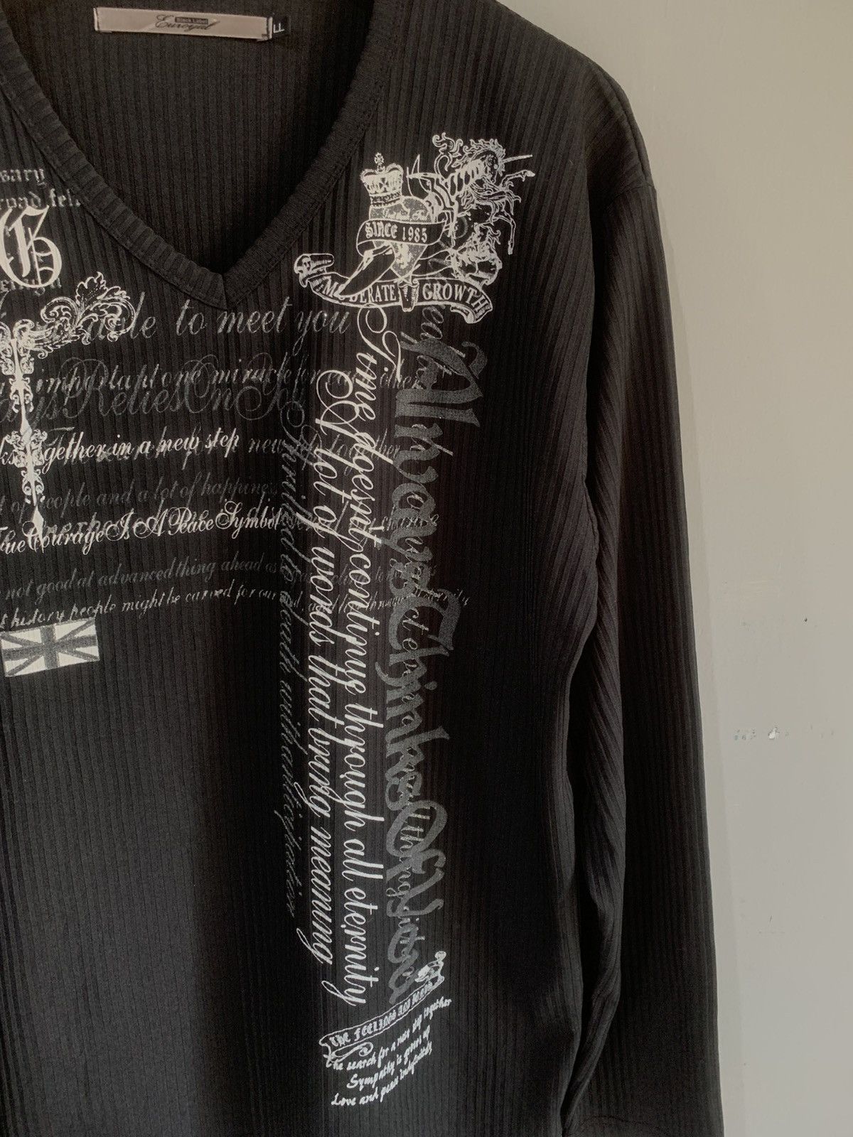 Japanese Brand Japanese Euroyal Poem Longsleeve Silk Tee Size US L / EU 52-54 / 3 - 6 Thumbnail