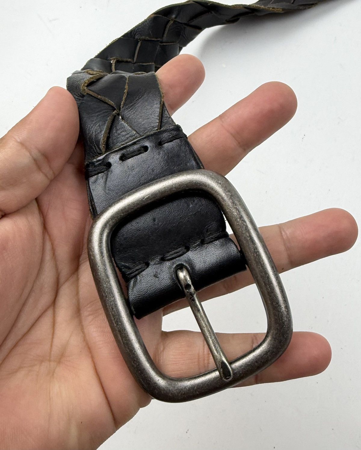 Japanese Brand rare design leather belt tc54 Size 32 - 4 Thumbnail