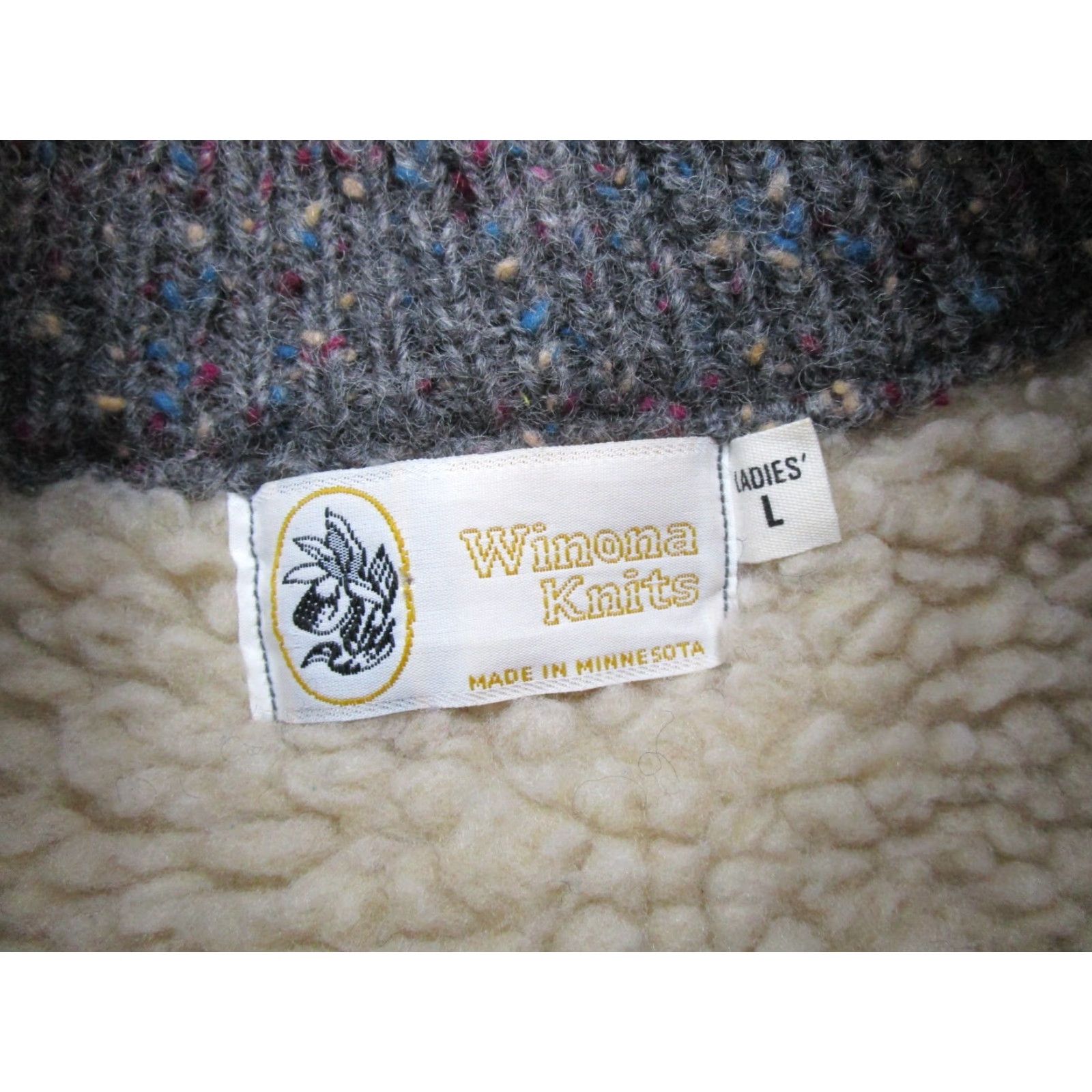 Vintage VINTAGE Winona Knit Sherpa Lined Full Zip Sweater Jacket Women's Size L Gray Read Size L / US 10 / IT 46 - 2 Thumbnail