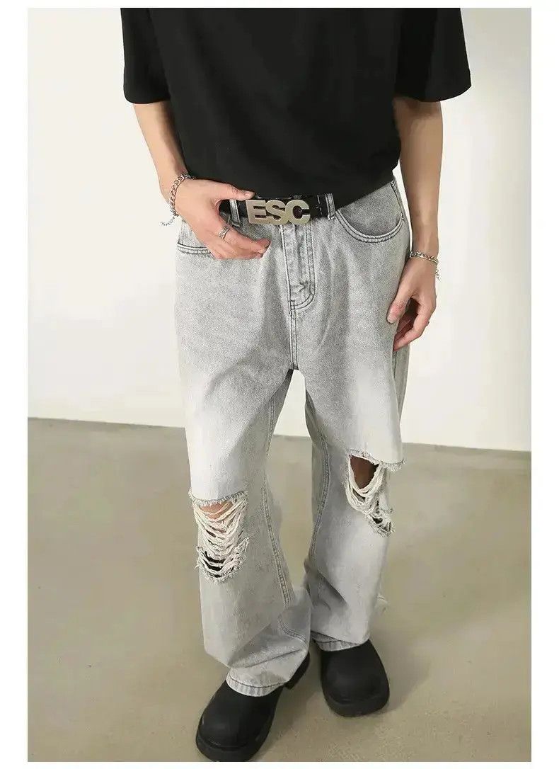 Japanese Brand Baggy Ripped Denim Jeans Size US 32 / EU 48 - 5 Thumbnail