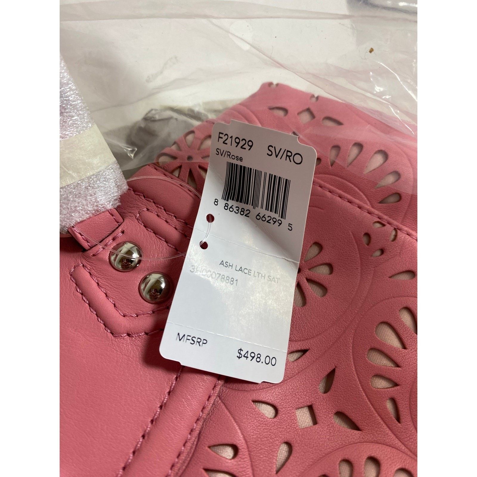 Coach Coach Leather Lace Eyelet Ashley Carryall Purse Pink NWT Size ONE SIZE - 5 Thumbnail