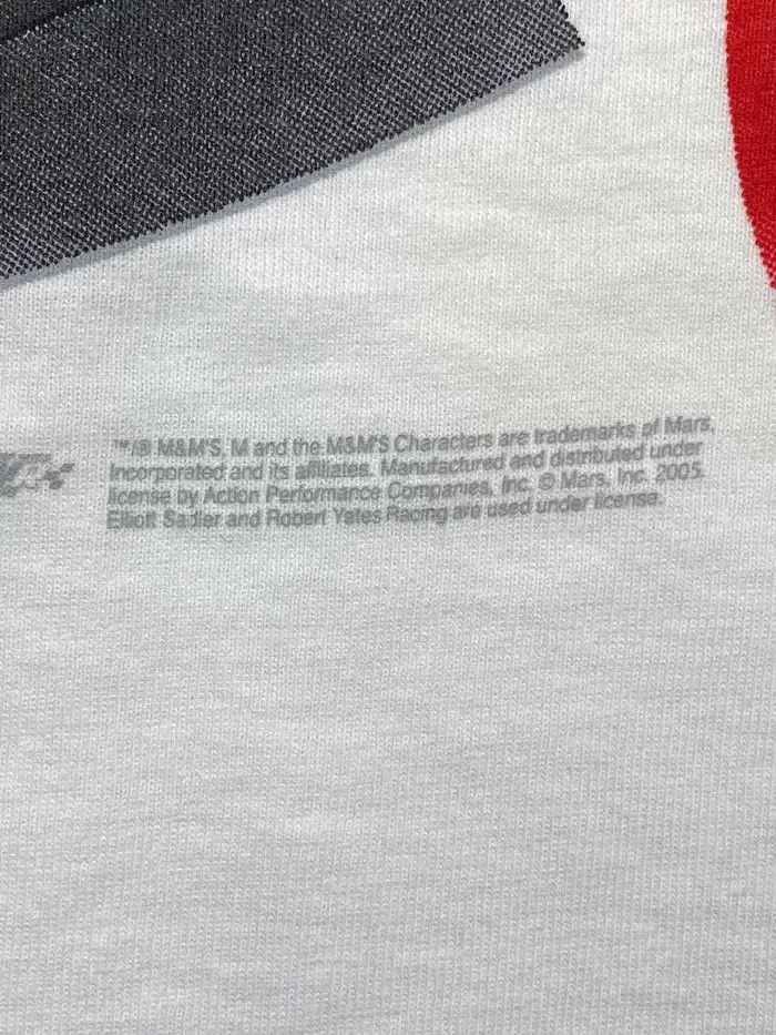Vintage Chase Elliott Sadler M&M Nascar Racing T-Shirt AOP 2005 Size US XL / EU 56 / 4 - 7 Thumbnail
