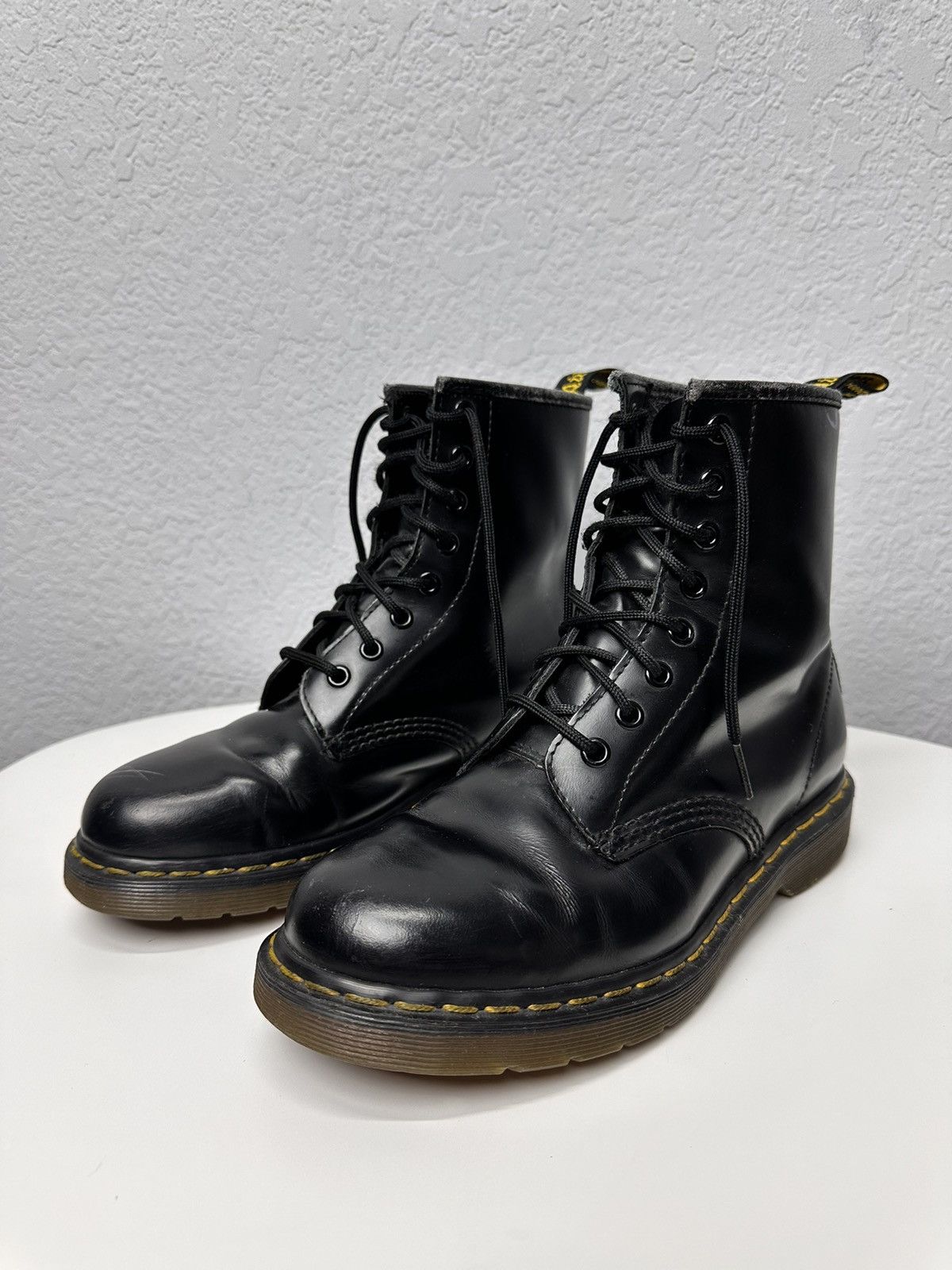 Dr. Martens Dr Martens Black Leather Combat Boots Classic Punk Style Size US 7 / EU 40 - 9 Thumbnail