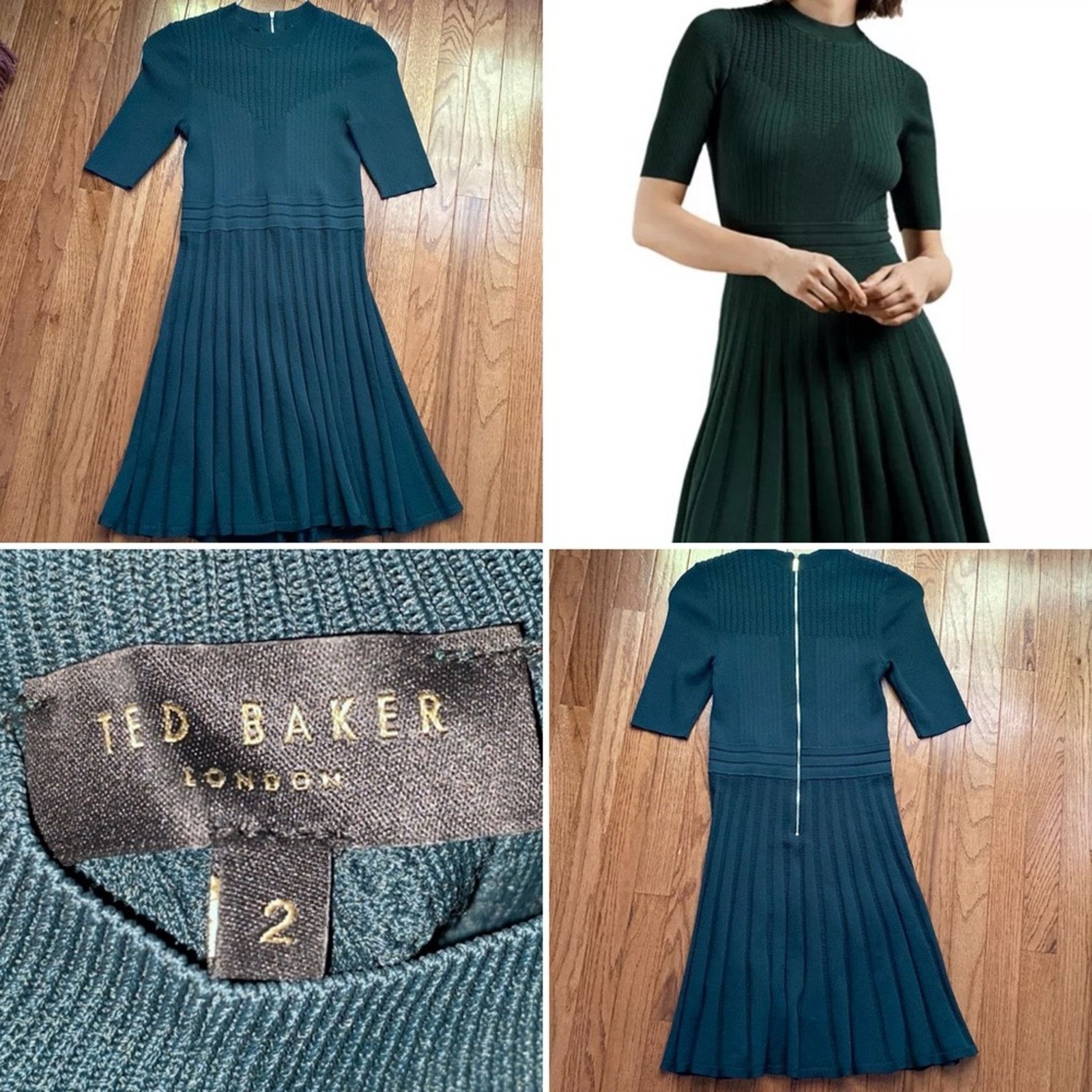 Ted Baker $289 Olivinn Sweater Dress Green TB2 US 6