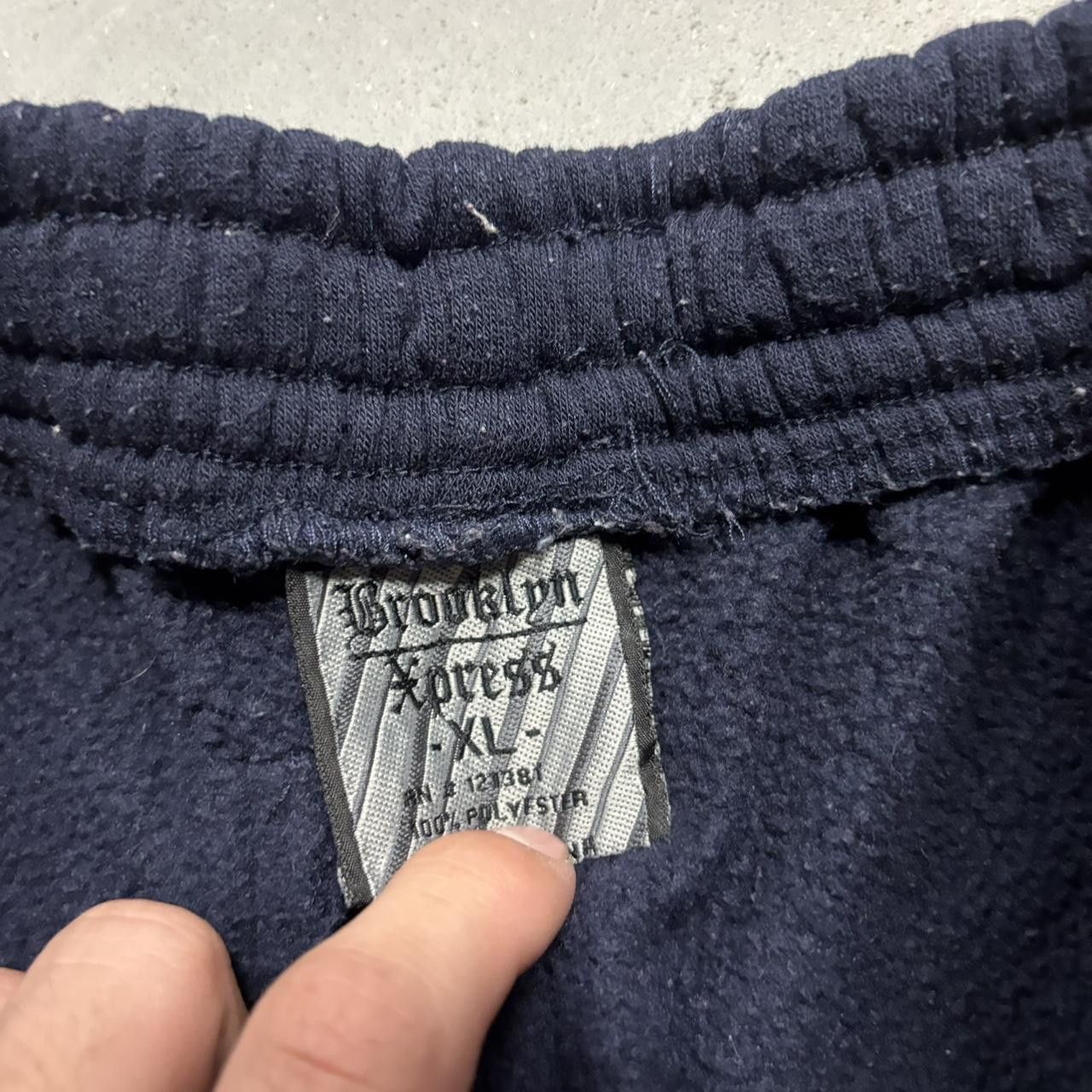 Japanese Brand × Vintage Crazy Vintage Y2K/2000s Baggy Navy Blue Skater Style Cargo Sweatpants! Size US 30 / EU 46 - 7 Thumbnail