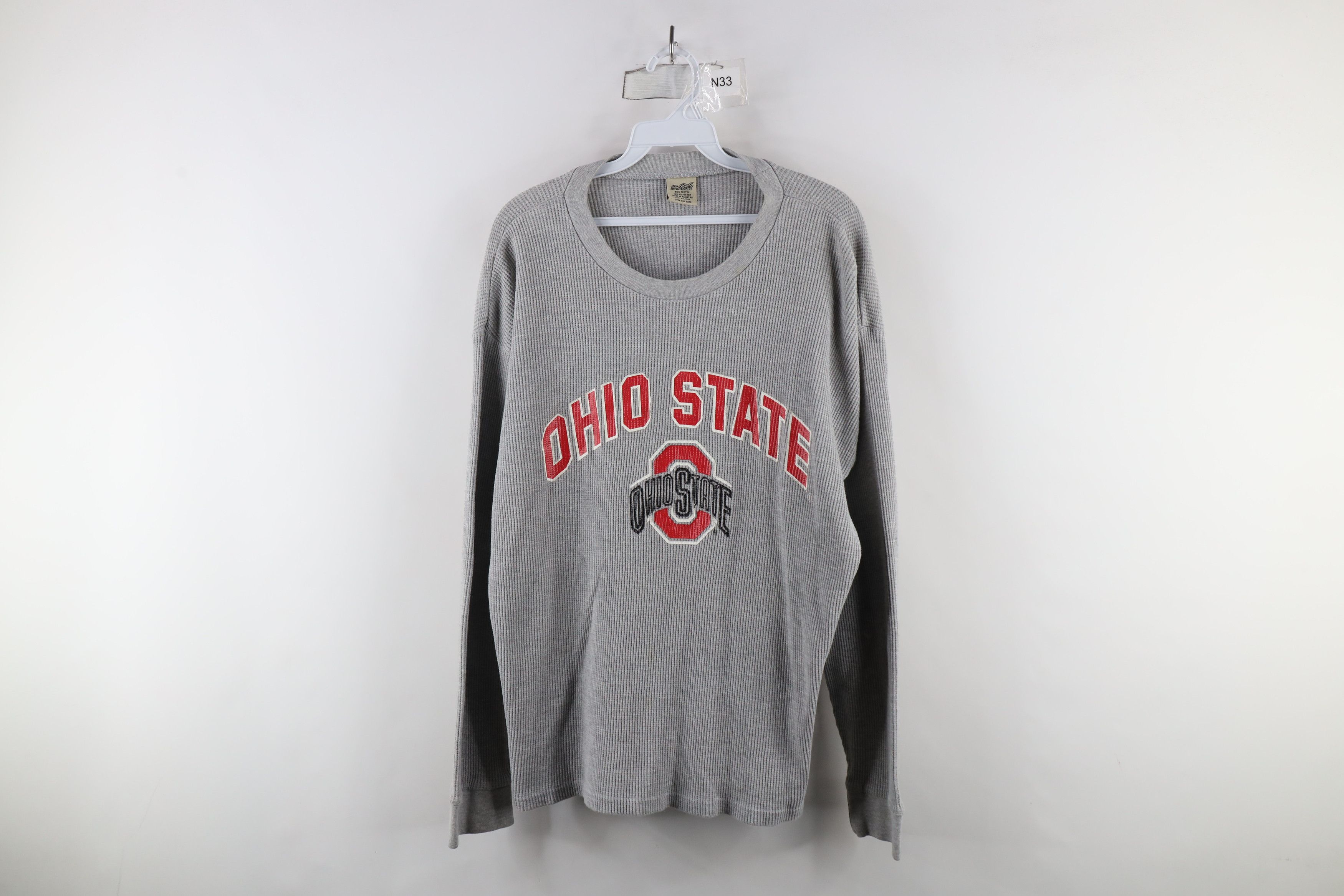 Vintage Vintage 90s University Thermal Waffle Long Sleeve T-Shirt Size US XL / EU 56 / 4 - 1 Thumbnail