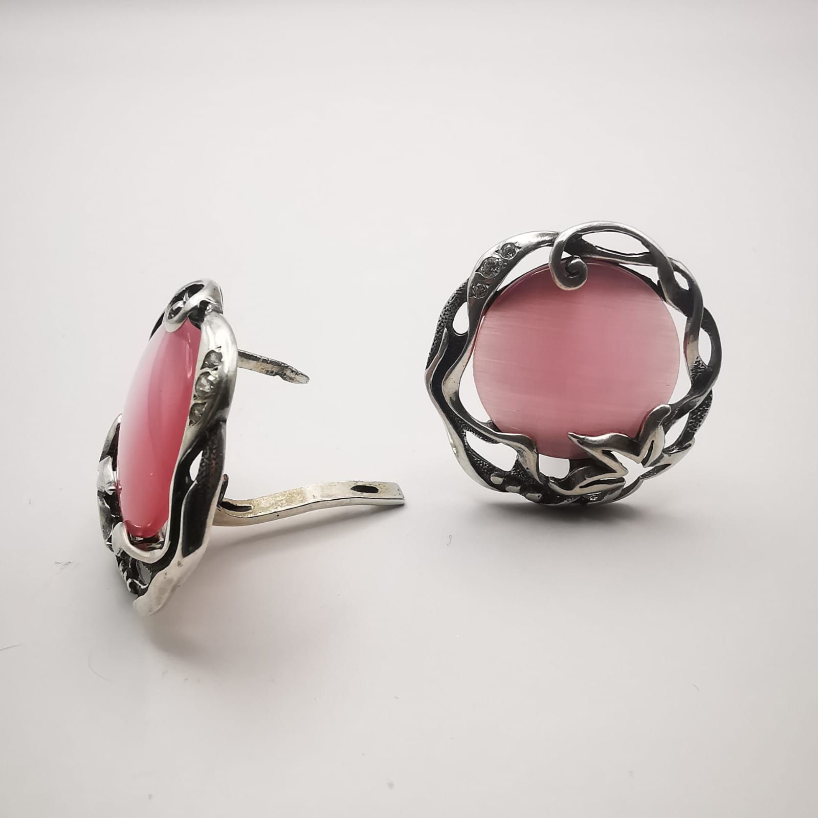 Sterling Silver × Vintage Vintage Earrings 925 Sterling Silver,Jewelry,Ulexite,Cetrine Size ONE SIZE - 4 Thumbnail