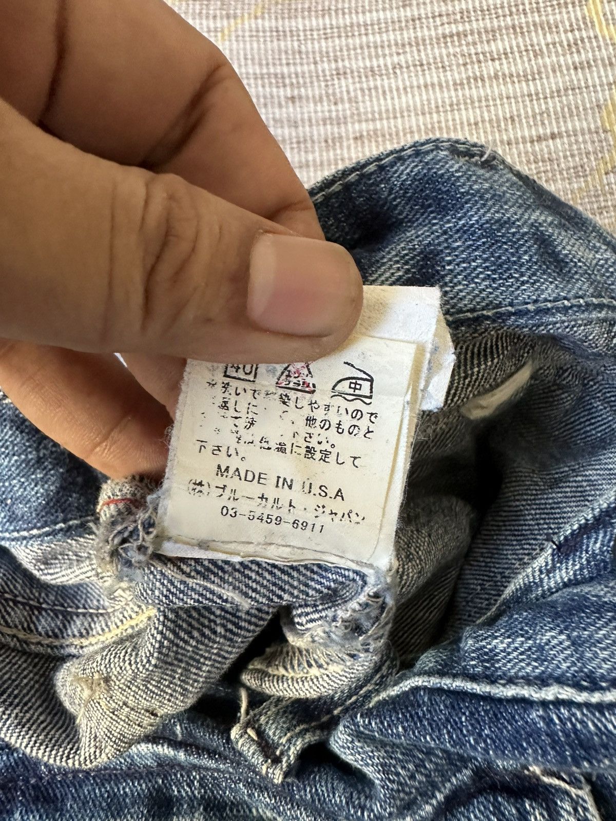 Japanese Brand FLARE Blue Cult Fatigue Jeans Size 28" / US 6 / IT 42 - 22 Thumbnail