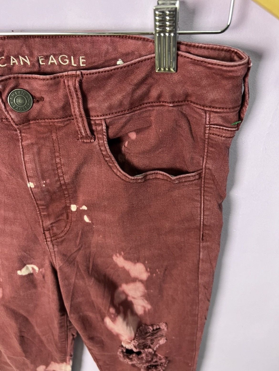 American Eagle Outfitters 🔥Rare Tie Dye American Eagle Stretchable Distressed Denim Size US 31 - 7 Thumbnail