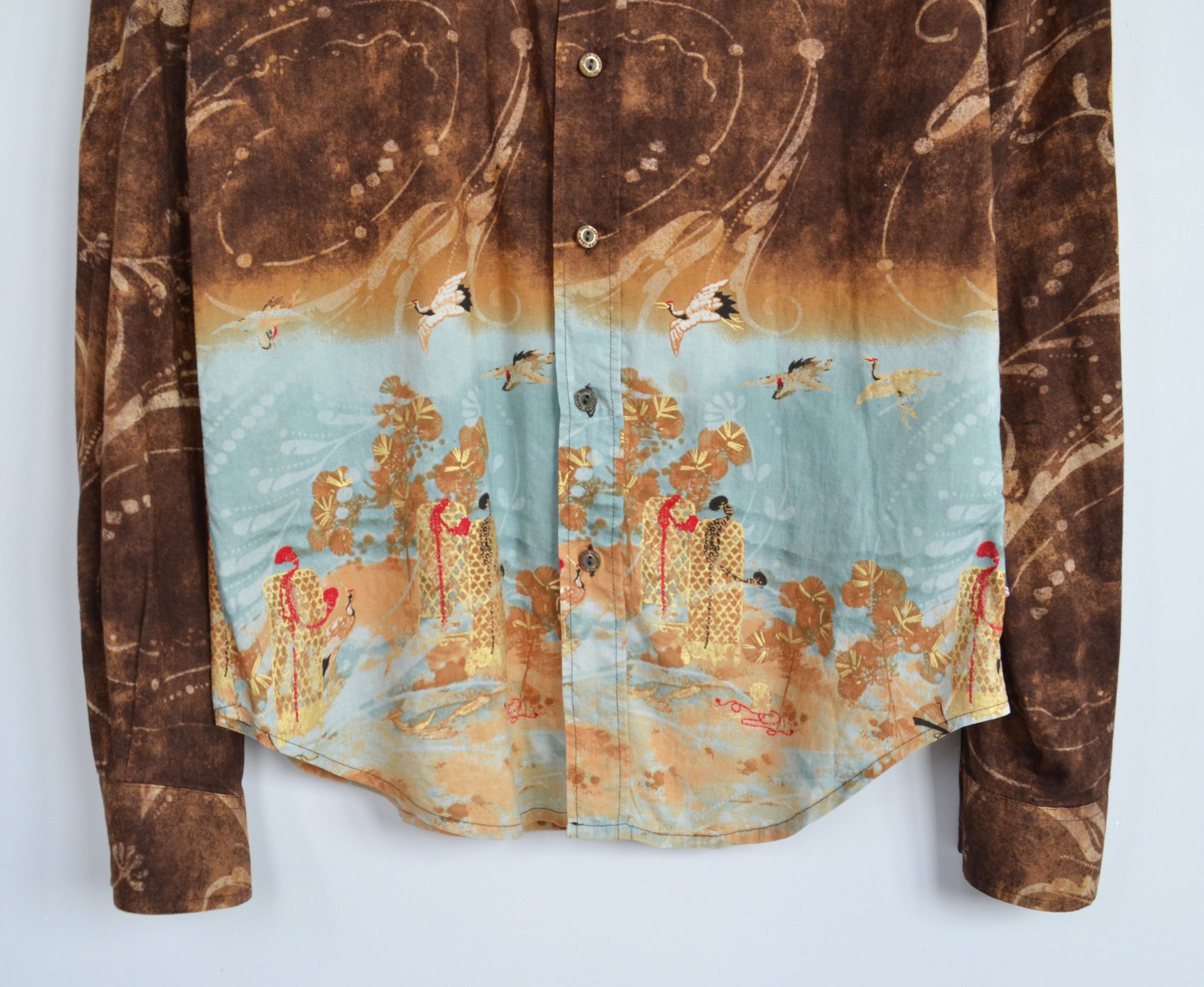 Jean Paul Gaultier Jean Paul Gaultier Shirt Long Sleeve Printed Brown 90s Size US S / EU 44-46 / 1 - 2 Thumbnail