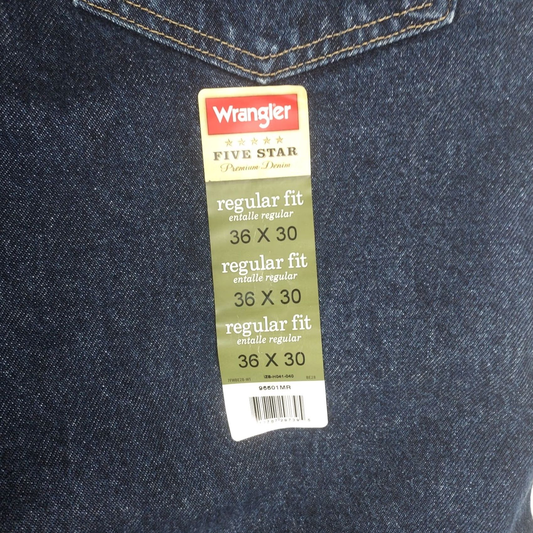 Wrangler Wrangler Jeans 36x30 Mens Regular Fit Denim Straight Leg NWT Five Star Premium Denim Blue 5-Pocket Zip Regular Inseam 30 Vintage: No Size US 36 / EU 52 - 4 Thumbnail