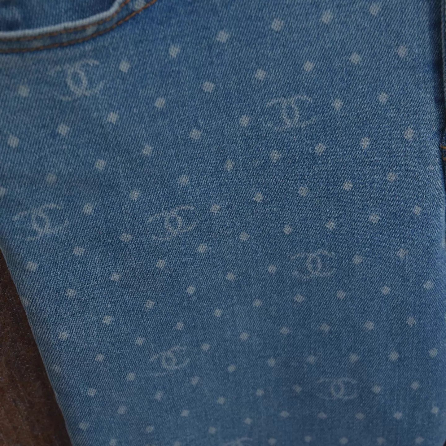 Chanel Chanel 23P Blue Polka Dot Logo Jeans 36 Size 26" / US 2 / IT 38 - 5 Thumbnail
