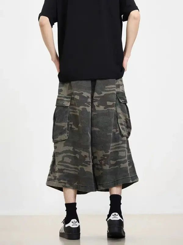 Japanese Brand VIBE Vintage washed baggy camouflage shorts Size US 30 / EU 46 - 2 Thumbnail