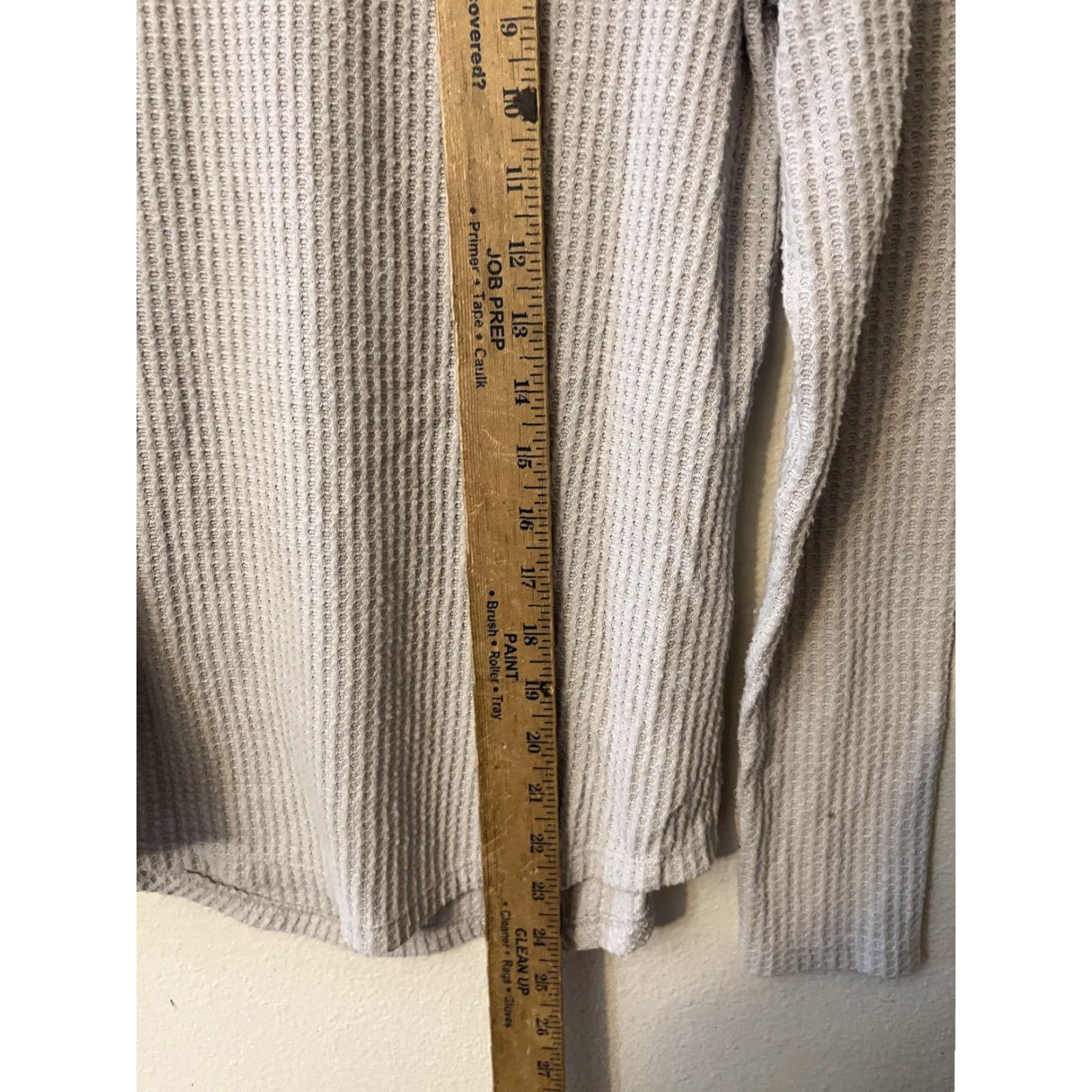 Ann Taylor Ann Taylor LOFT Top Womens S Gray Henley Tunic Waffle Thermal Curve Hem Shirt Long Sleeve Casual Size S / US 4 / IT 40 - 4 Thumbnail