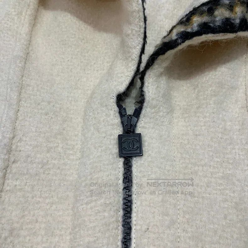 Chanel Chanel White woollen lapel zipper coat Size S / US 4 / IT 40 - 6 Thumbnail