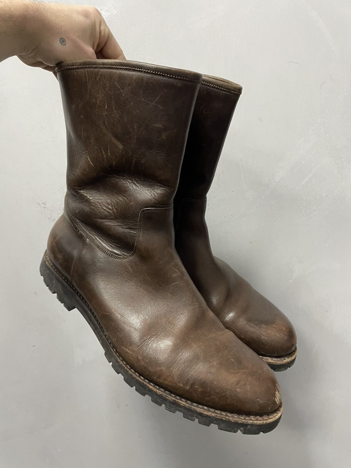 A.S.98 Guidi style leather boots winter wear avant garde style 90s Size US 12 / EU 45 - 1 Thumbnail