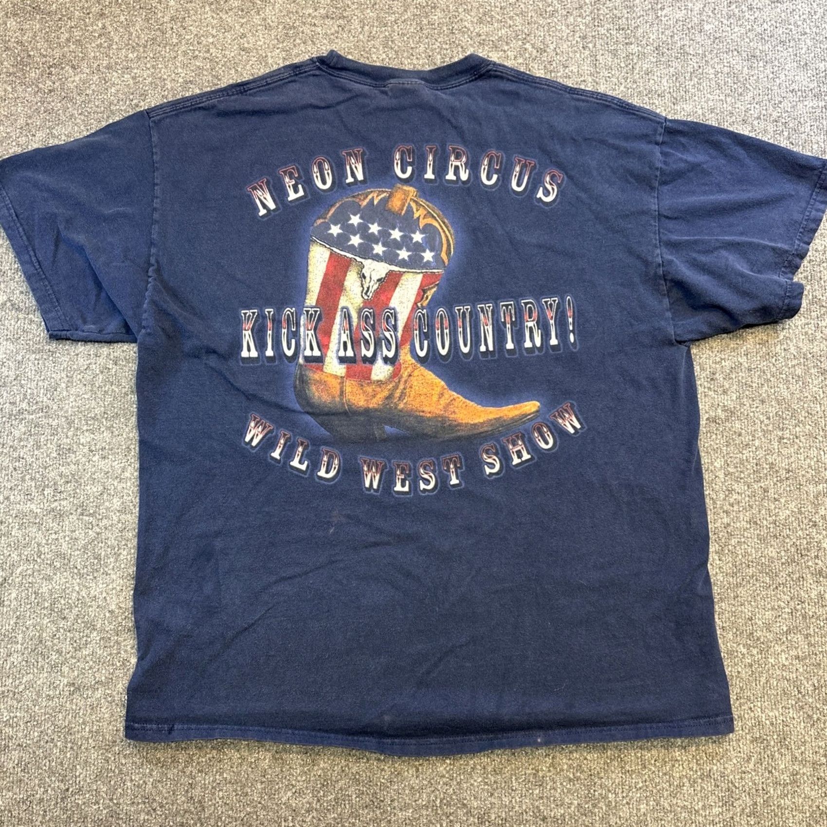 Hanes VINTAGE Brooks & Dunn Neon Circus Wild West Show T Shirt XL Blue Mens Non-Specific (pre-owned) Size US XL / EU 56 / 4 - 5 Thumbnail