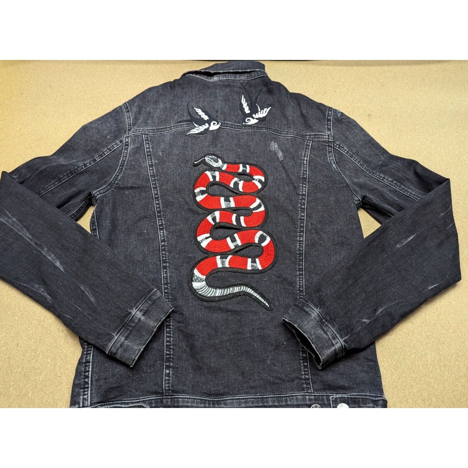 Vintage Blue de Genes Progretto Heritage Mens Denim Black Jacket L Size US L / EU 52-54 / 3 - 2 Thumbnail