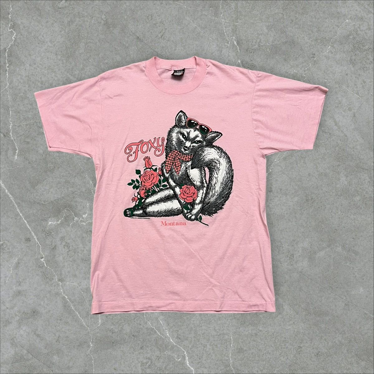 basketcase gallery Vintage Foxy Montana pink fox graphic tee Size US L / EU 52-54 / 3 - 1 Thumbnail