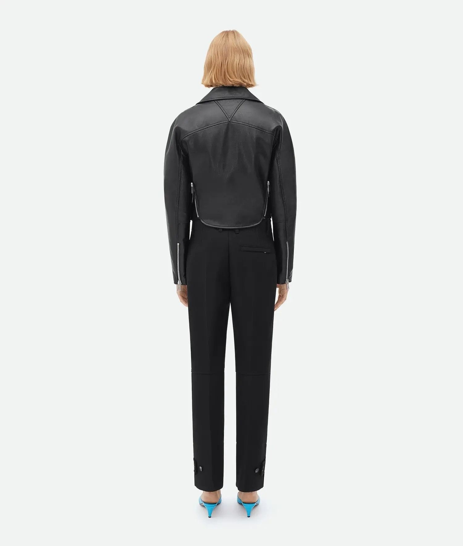 Bottega Veneta Brand New Bottega Veneta BV Women's Leather Biker Jacket 36 Size S / US 4 / IT 40 - 3 Thumbnail