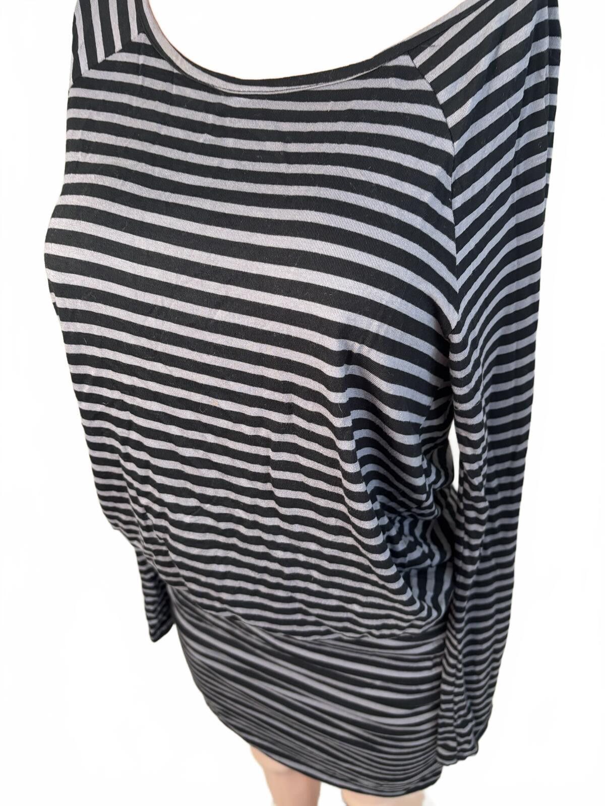 Banana Republic Y2K Black & Gray Striped Long Sleeve Dress Medium Size M / US 6-8 / IT 42-44 - 3 Thumbnail