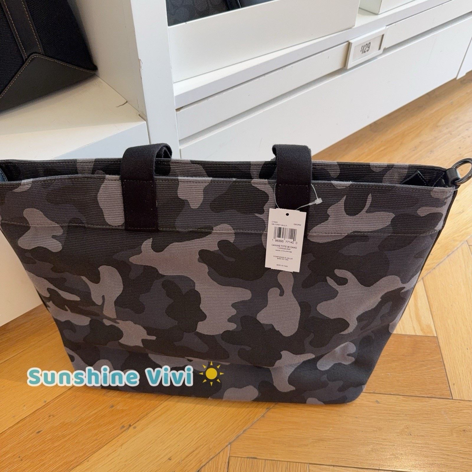 Coach NWT Coach Tote 38 Gunmetal Grey Camo CY805 w/ Shoulder Strap Size ONE SIZE - 2 Thumbnail