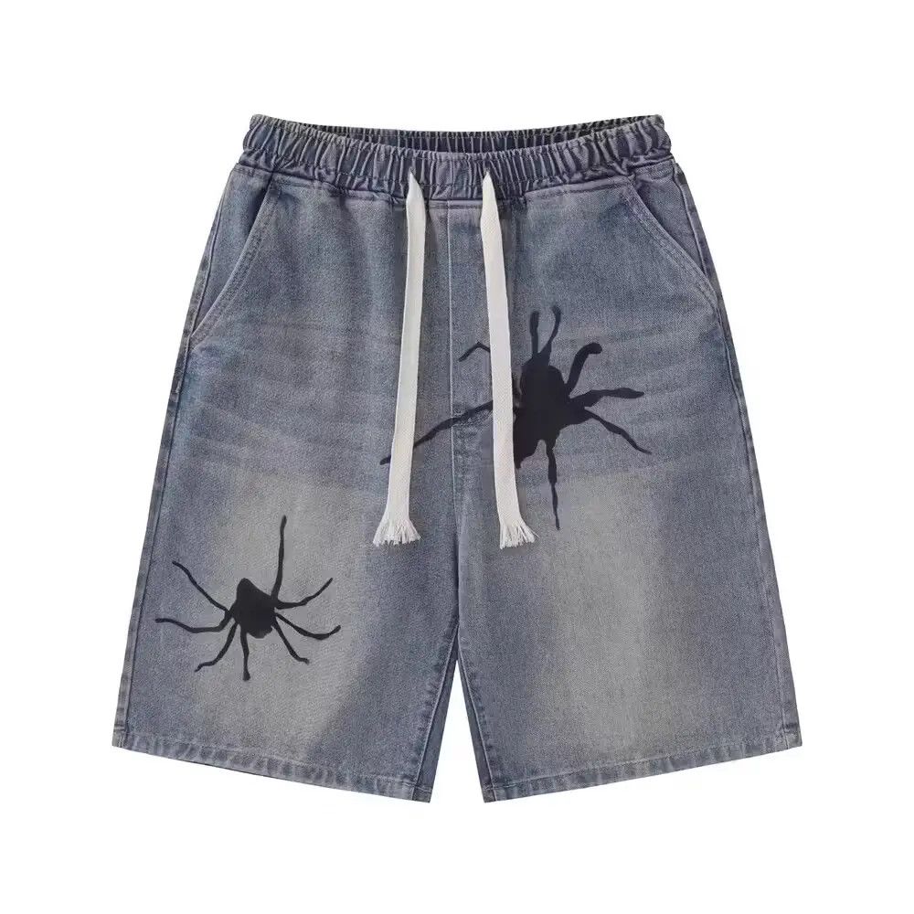 image of Vintage Spider Denim Shorts in Blue, Men's (Size 32)