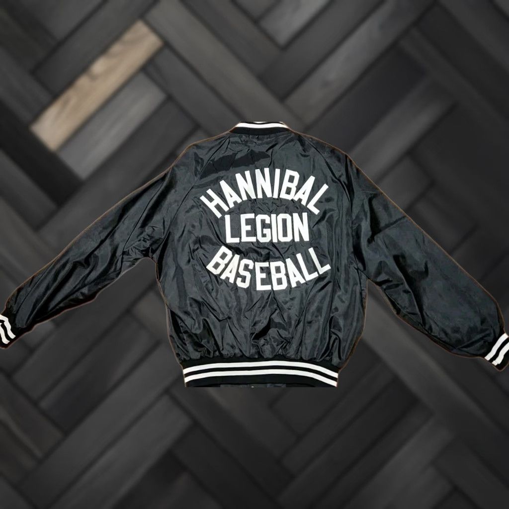 Vintage Hannibal American Legion #55 Baseball Jacket XL Vintage 80s Snap Black Nylon Missouri USA Made Mens? Size US XL / EU 56 / 4 - 1 Thumbnail
